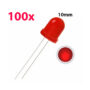 100pcs 10mm 3V 20mA 2Pin 455-465nm LED Diode Rouge