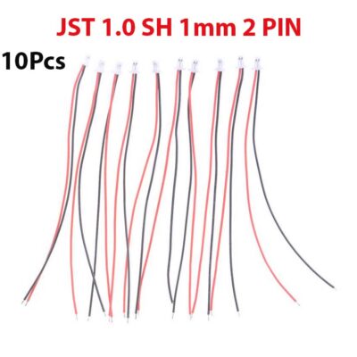10Pcs Mini Micro JST 1.0 SH 1mm 2 broches femelles avec fils de câbles 100MM