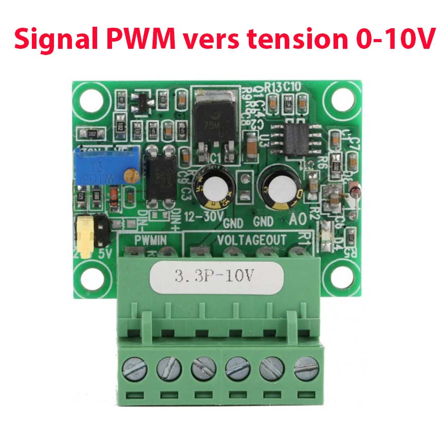 Tbest Convertisseur analogique-numérique Convertisseur de tension PWM  Module de conversion signal analogique 0‑100 % vers