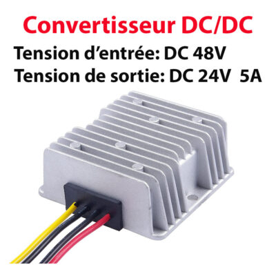 DCDC Convertisseur abaisseur étanche, 48VDC vers 24VDC 5A