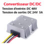 DCDC Convertisseur abaisseur étanche, 48VDC vers 24VDC 5A