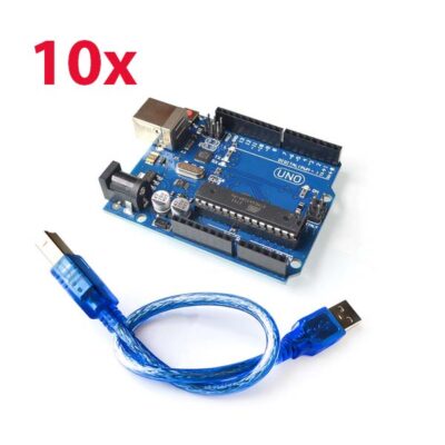 LOT de 10 Module Arduino « Uno » REV 3 (compatible) + câble