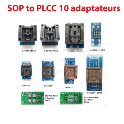 SOP to PLCC 10 adaptateurs universels pour programmeurs de mémoires