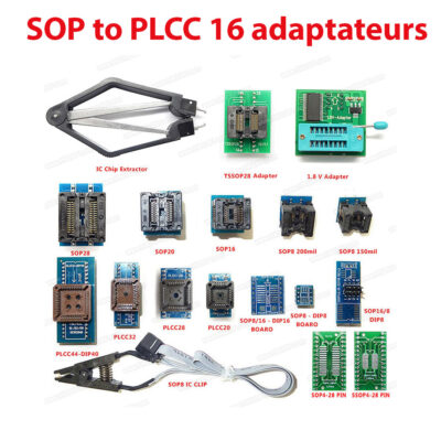 SOP to PLCC 16 adaptateurs universels pour programmeurs de mémoires
