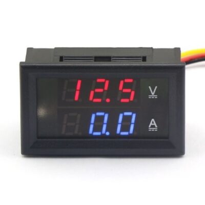 Afficheur dual voltmètre ampèremètre Mini 0-100V/10A 3 fils