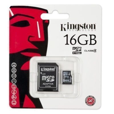 16GO/Classe 4-Carte mémoire microSDHC Kingstone avec adaptateur