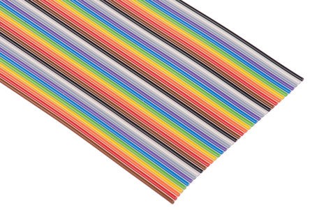 Câble en nappe, 40 voies, pas de 1.27mm, Multicolore (par mètre)