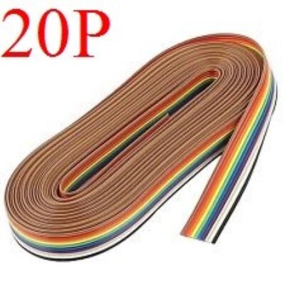 Câble en nappe, 20 voies, pas de 1.27mm, Multicolore (par mètre)