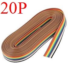 Câble en nappe, 20 voies, pas de 1.27mm, Multicolore (par mètre)