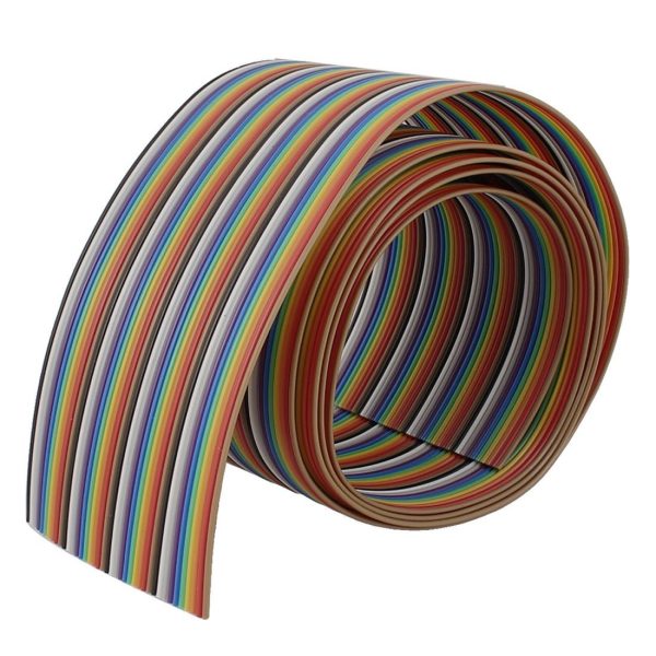 Câble en nappe, 40 voies, pas de 1.27mm, Multicolore (par mètre)