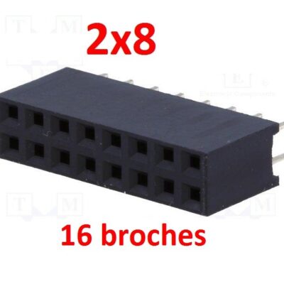 2×8 16 broches 2,54mm femelle connecteur PCB