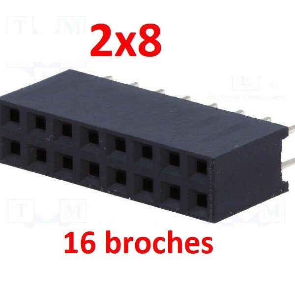 2x8 16 broches 2,54mm femelle connecteur PCB