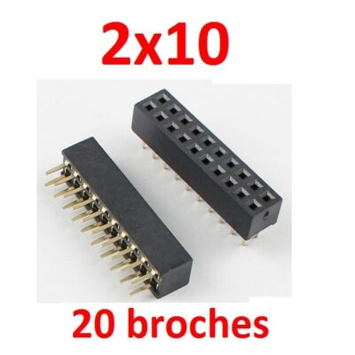 2×10 20 broches 2,54mm femelle connecteur PCB