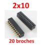 2x10 20 broches 2,54mm femelle connecteur PCB