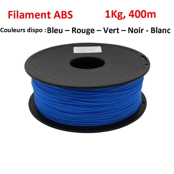 Filament ABS imprimante 3D 1.75mm, 1Kg, 400m