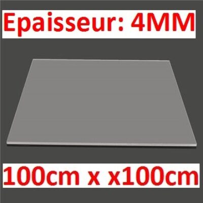 Plaque de plexiglass 4mm (pmma) transparent 100cm x 100cm