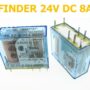 24V DC 8A FINDER 8 A 2 inverseurs (RT) Relais circuit imprimé