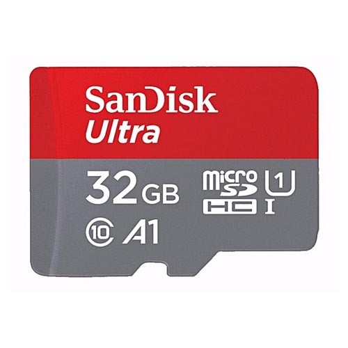 32GB 98MB/s SanDisk Ultra A1 microSDHC C10 UHS-I avec adaptateur