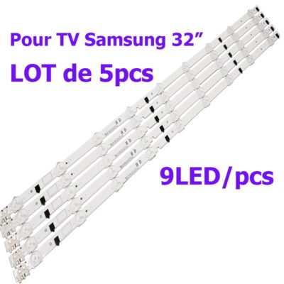 LOT de 5 bandes de 9LED rétro-éclairage pour téléviseur Samsung 32″