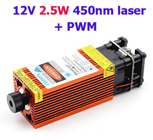 12V 2.5W 450nm module laser bleu pour gravure avec PWM