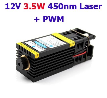 12V 3.5W 450nm module laser bleu pour gravure avec PWM