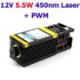 12V 5.5W 450nm module laser bleu pour gravure avec PWM
