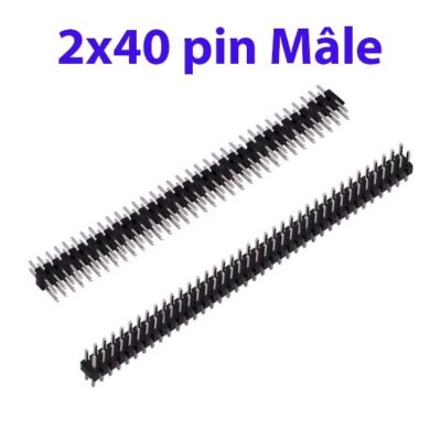 2×40 Pin mâle barrette PCB 2.54mm