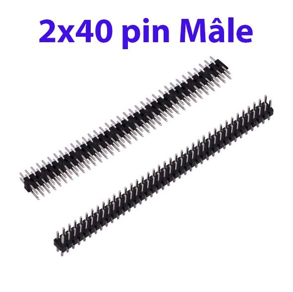 2x40 Pin mâle barrette PCB 2.54mm