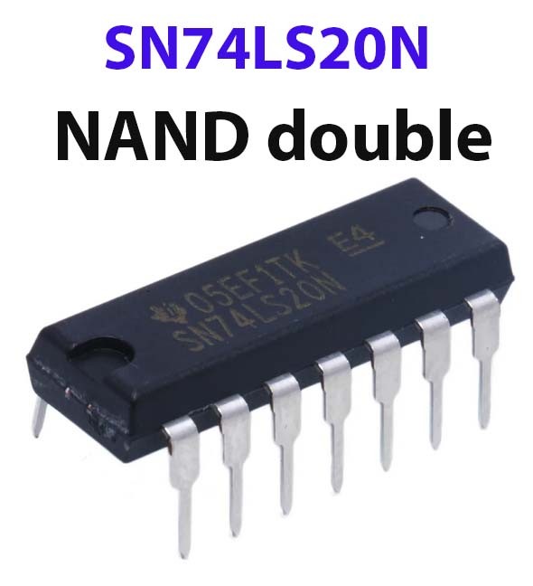 SN74LS20N, porte NANDE double, DIP 14