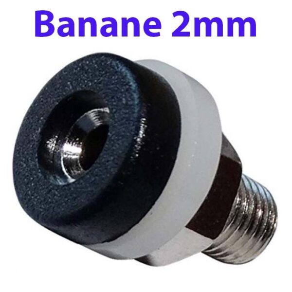 Fiche prise banane femelle noir 2mm 10A 60V DC