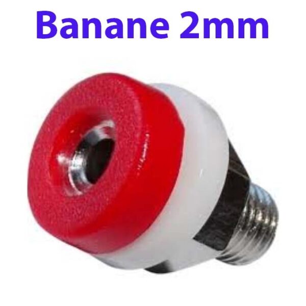Fiche prise banane femelle rouge 2mm 10A 60V DC