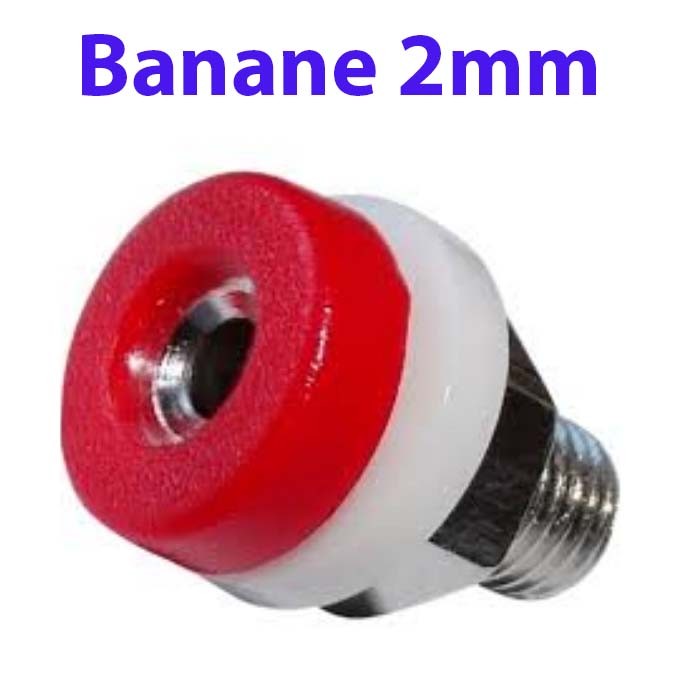 Fiche prise banane femelle rouge 2mm 10A 60V DC - A2itronic