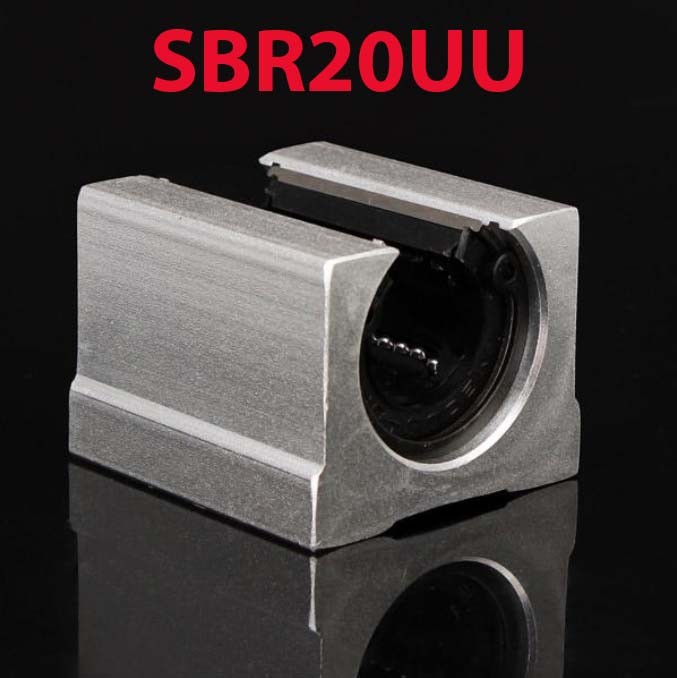 Lot De 4 Roulements Linéaires SBR20UU En Aluminium - Bloc Coulissant 20 Mm Pour Rail SBR20 - Précision Et Fluidité