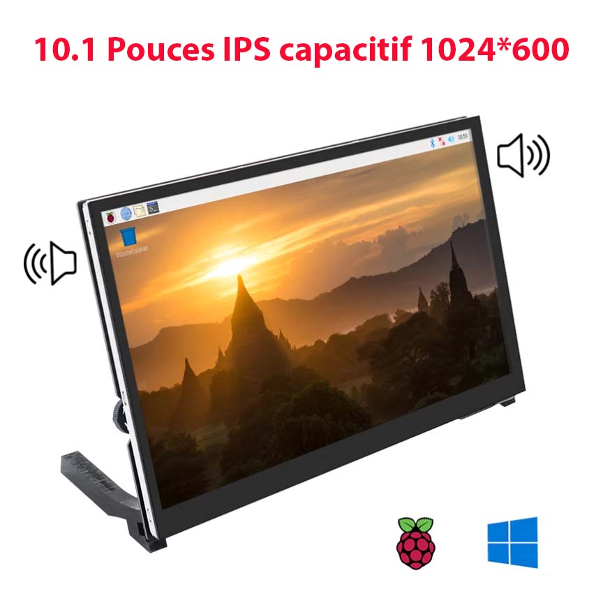 10.1 Pouces Écran LCD capacitif IPS tactile 1024x600 avec haut