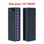 Lot De 10 Piles Rechargeables L10 18650 Avec écran LCD - Boîtier De Rangement Portable Pour Batteries Plates