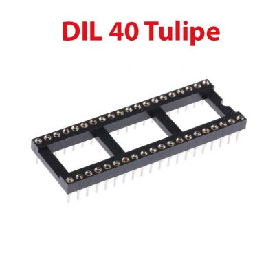 SUPPORT DIL 40 voies broches Tulipe 2.54mm