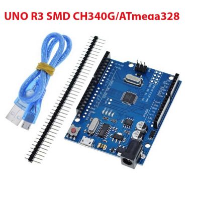 Arduino UNO R3 SMD Compatible CH340G/ATmega328 avec câble microUSB