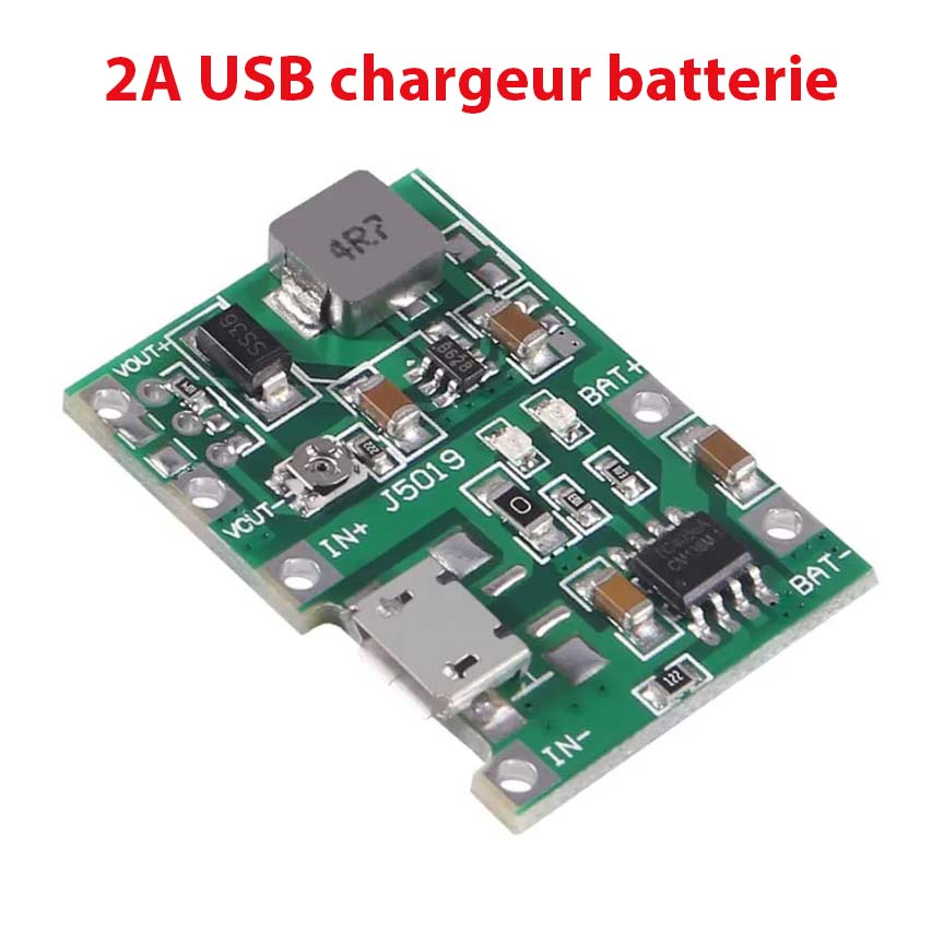 Module Chargeur De Batterie Externe Alimentation Double 2A 5V