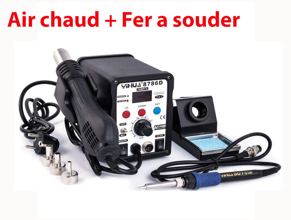Station De Soudage 2 En 1 – Pistolet à Air Chaud 700W + Fer à Souder 60W, Idéale Bricolage électronique
