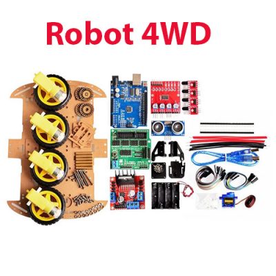 Kit de châssis de voiture robot 4WD  intelligent avec moteurs