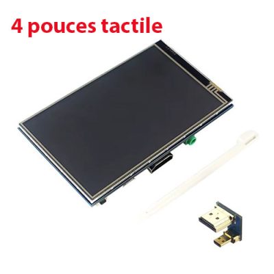 Écran tactile LCD,  4 pouces pour Raspberry Pi, 800×480 px, compatible HDMI